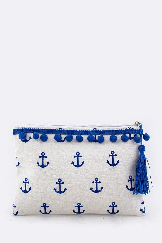 Anchor PomPom Canvas Pouch