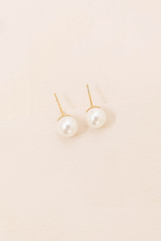 Flawless Pearl Stud Earrings- Medium 14K
