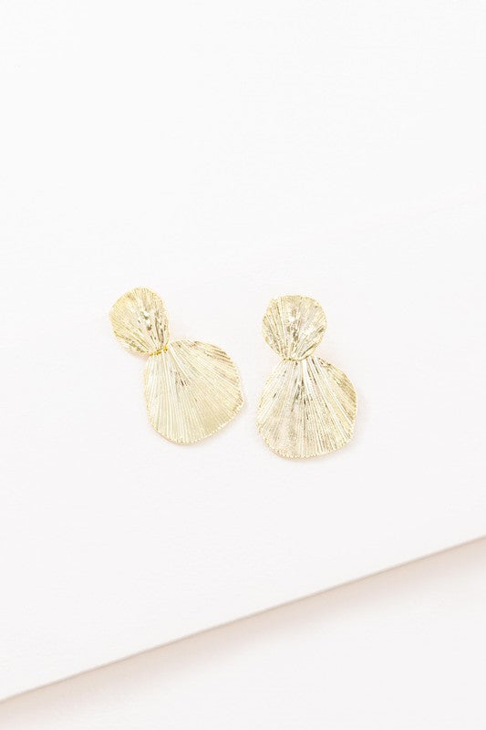 Gold Shell Drop Earrings