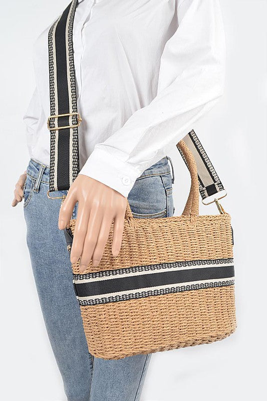 Straw Convertible Basket Tote