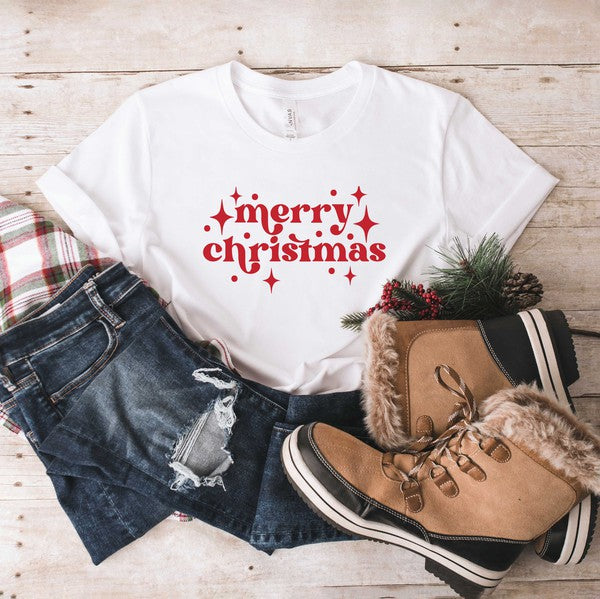 Whimsical Merry Christmas Short Sleeve Graphic Tee