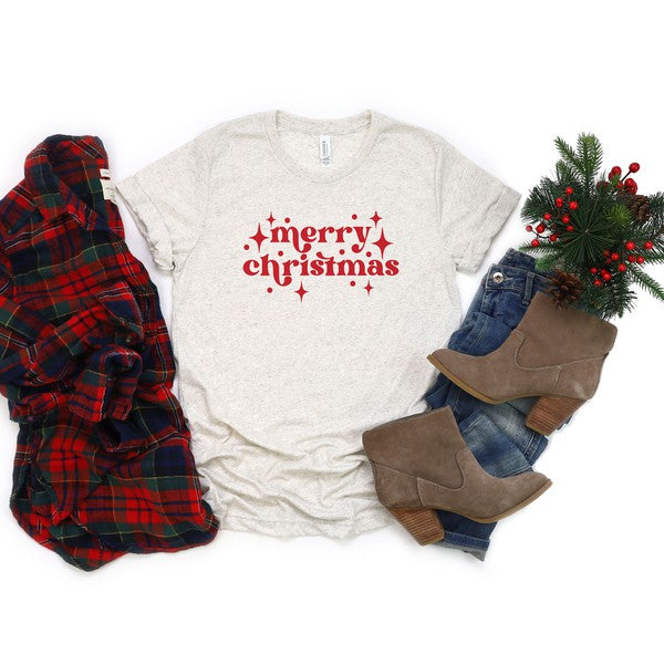 Whimsical Merry Christmas Short Sleeve Graphic Tee