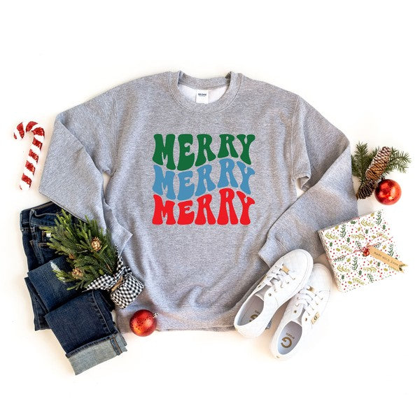 Merry Stacked Colorful Graphic Sweatshirt