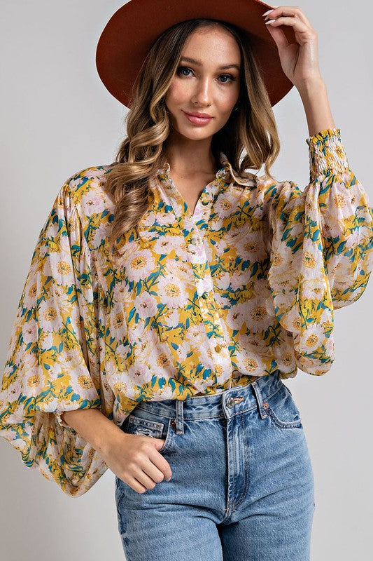 FLORAL PRINT BLOUSE TOP