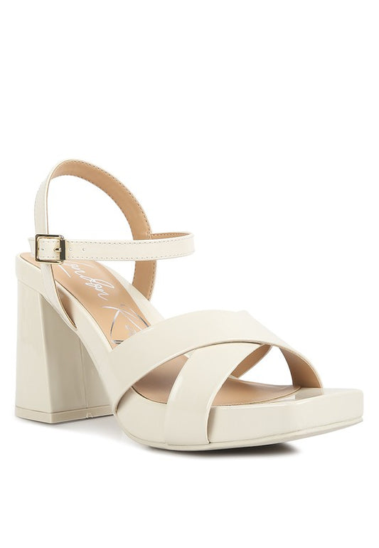 BAXTER Criss Cross Block Heels Sandals