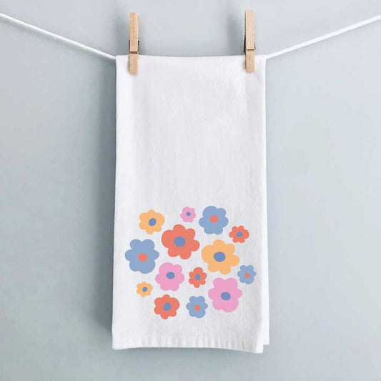 Colorful Daisies Tea Towel