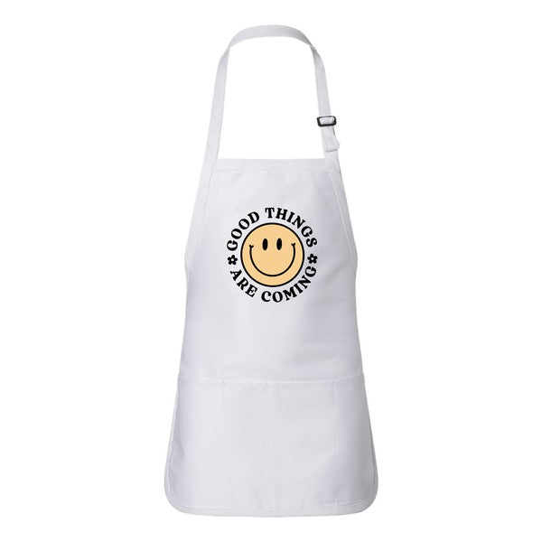 Good Things Are Coming Smiley Face Apron