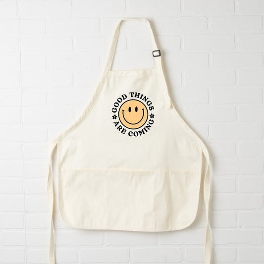 Good Things Are Coming Smiley Face Apron