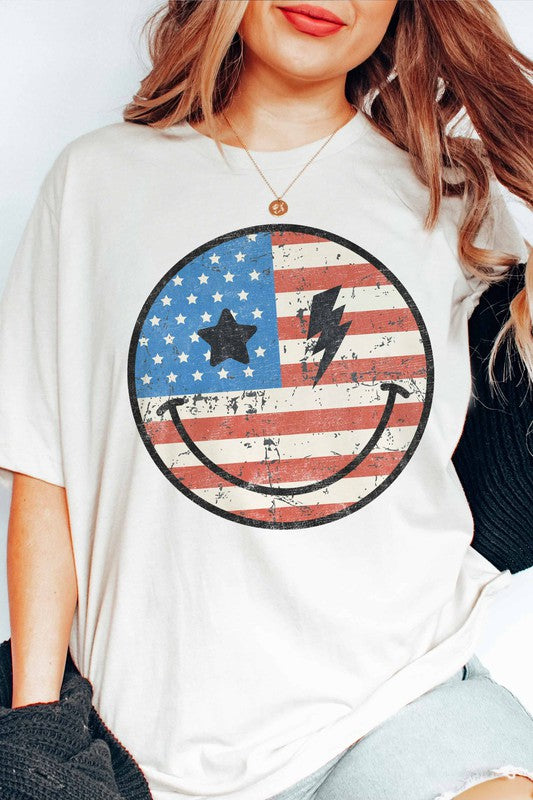 AMERICAN SMILEY GRAPHIC TEE