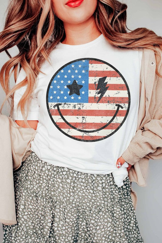 AMERICAN SMILEY GRAPHIC TEE