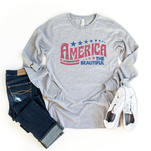 Retro America The Beautiful Long Sleeve Tee