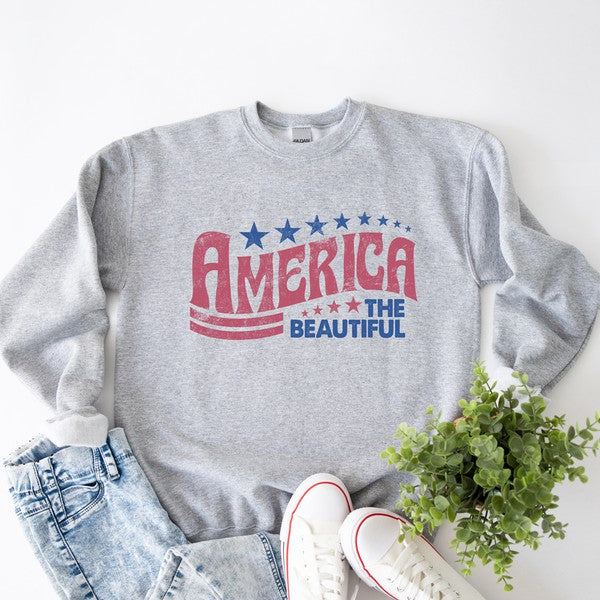 Retro America The Beautiful Graphic Sweatshirt