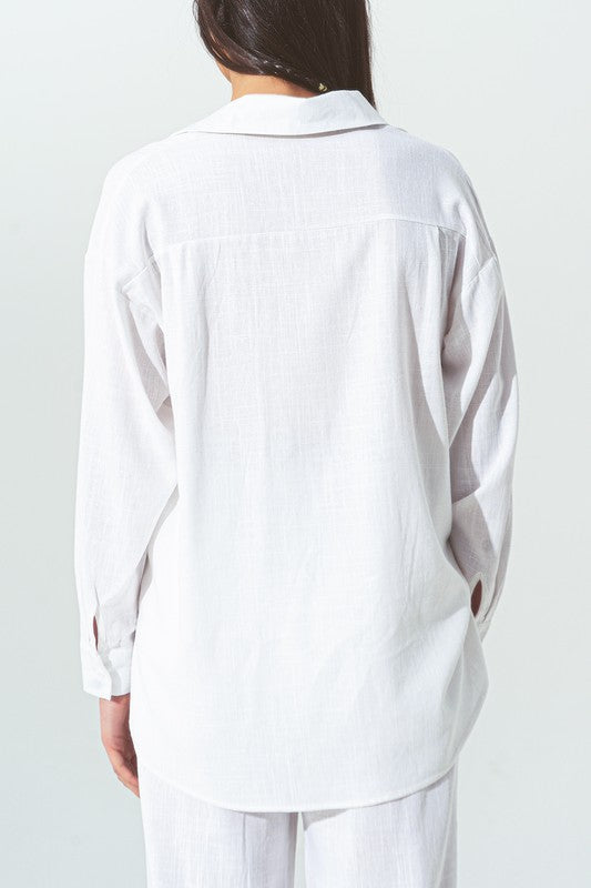 Cotton Loose Fit Shirt in White