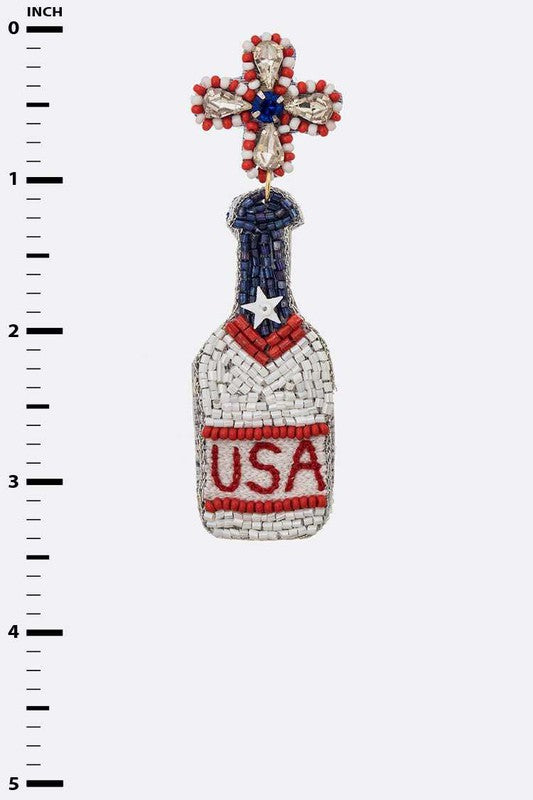 USA Bottle Iconic Beaded Earrings