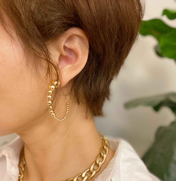 Gradation Bauble Hoop Earrings