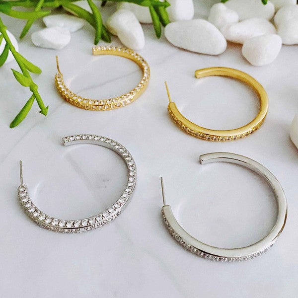 Plain Or Shine Reversible Hoop Earrings