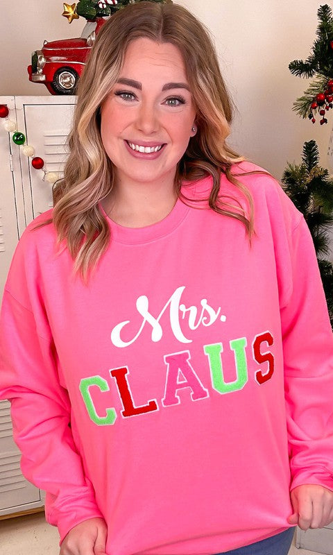 Soft Ideal Chenille Mrs. Claus Graphic Sweatshirt