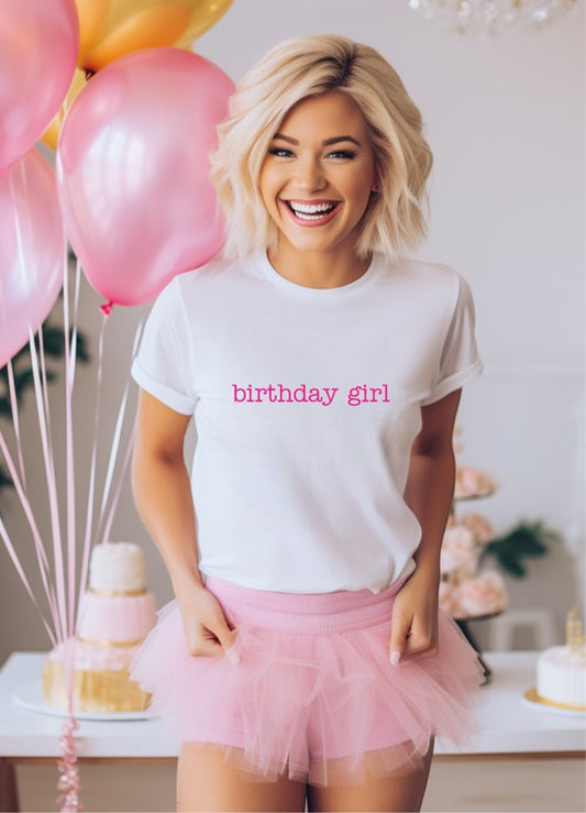 Birthday Girl Graphic Crew Neck Tee