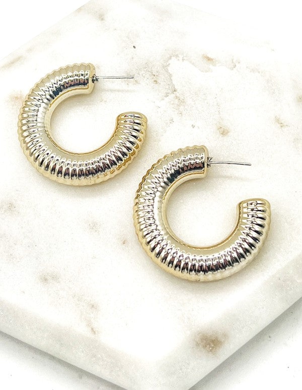 Gold Chrome Acrylic Hoop Earrings