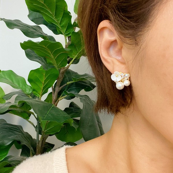 Mini Flower Jeweled Stud Earrings