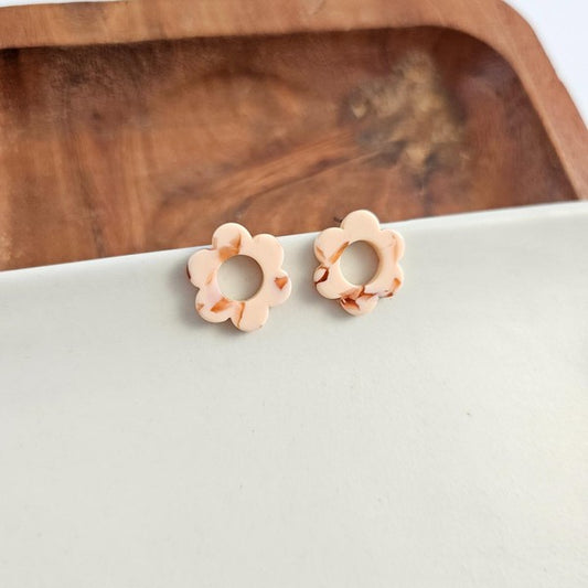 Flower Studs - Peach