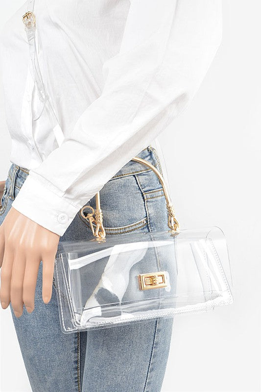 Top Handle Elegant Transparent Statdium Bag