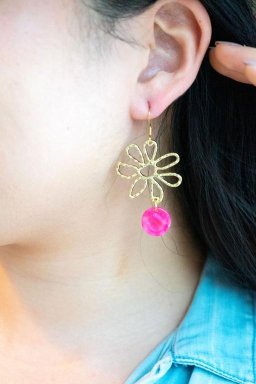 Maisy Earrings - Hot Pink