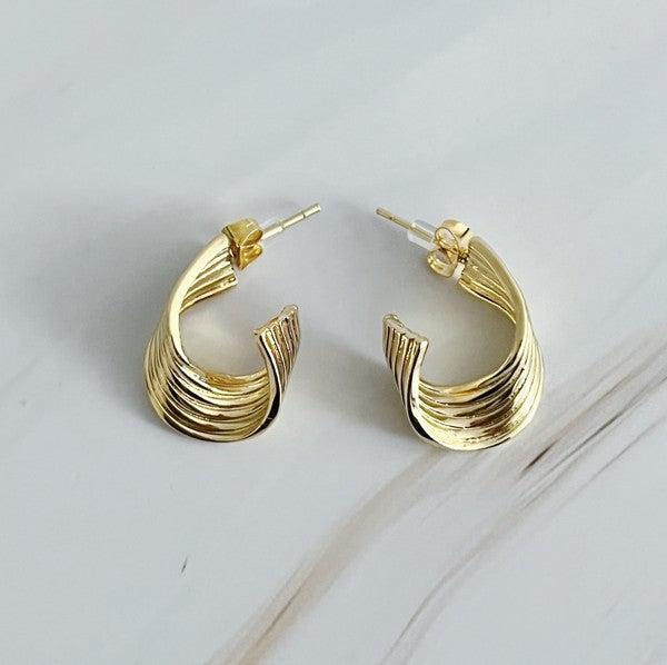 Wave Twisted Hoop Earrings