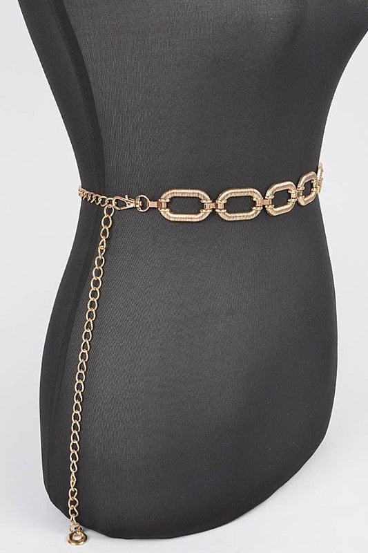 Textured Chain Link Fashion Chain Belt