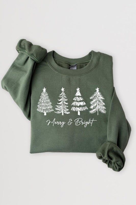 Merry & Bright Christmas Trees Sweatshirts