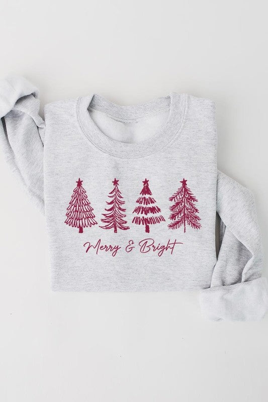 Merry & Bright Christmas Trees Sweatshirts