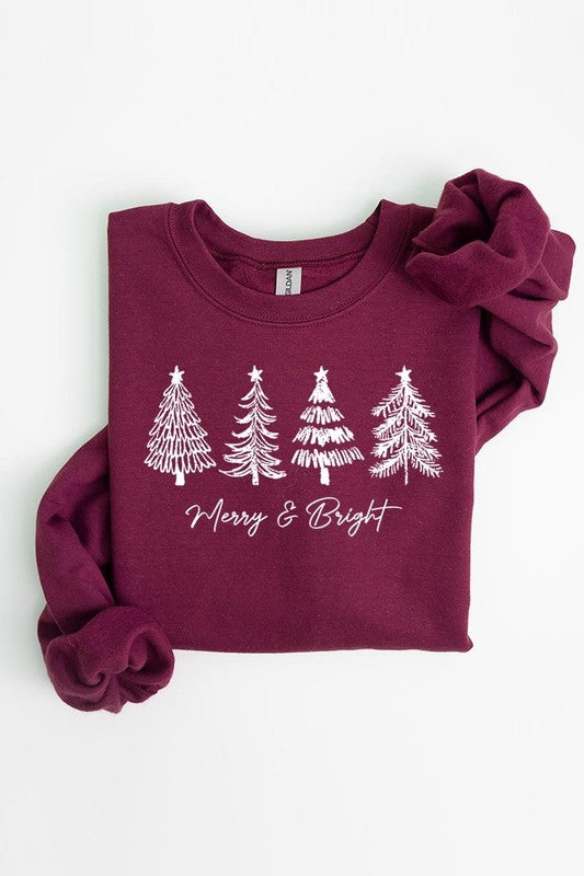 Merry & Bright Christmas Trees Sweatshirts