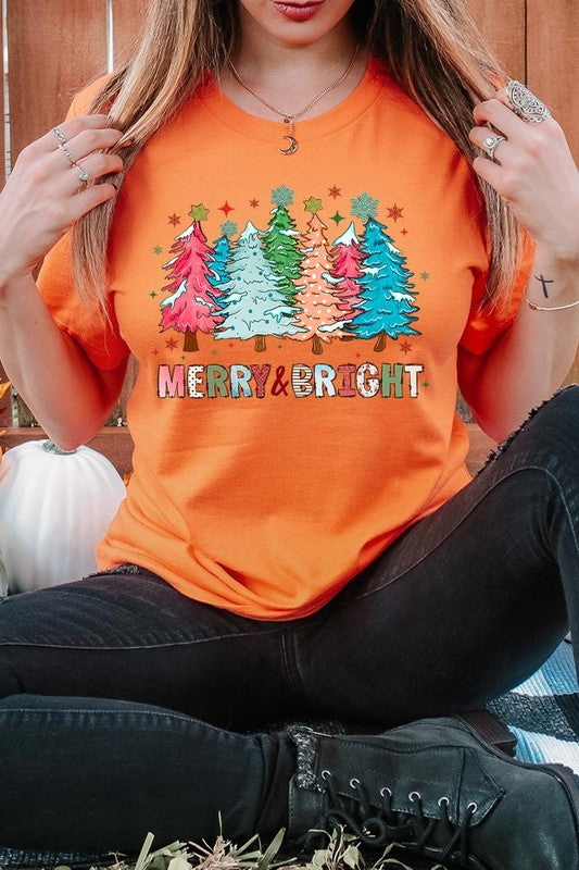 Colorful Christmas Trees Graphic Tee