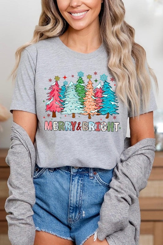 Colorful Christmas Trees Graphic Tee