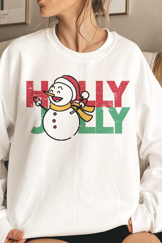 HOLLY JOLLY SNOWMAN Graphic Sweatshirt
