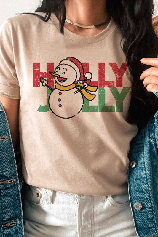 HOLLY JOLLY SNOWMAN Graphic Tee