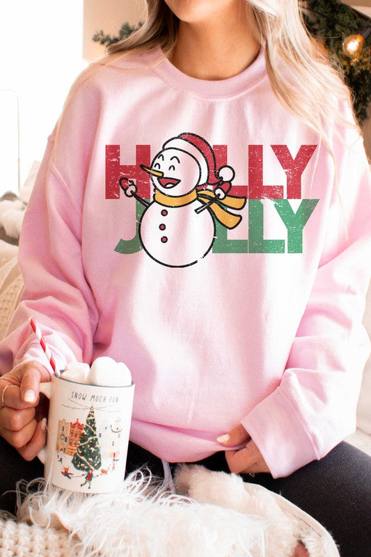 HOLLY JOLLY SNOWMAN Graphic Sweatshirt