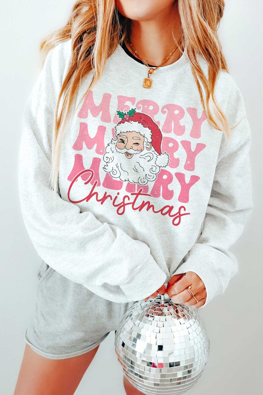 RETRO MERRY CHRISTMAS SANTA Graphic Sweatshirt