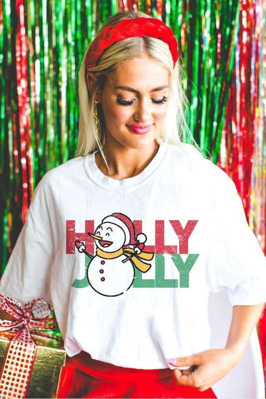 HOLLY JOLLY SNOWMAN Graphic Tee