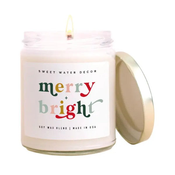 Sweet Water Decor Merry + Bright Candle