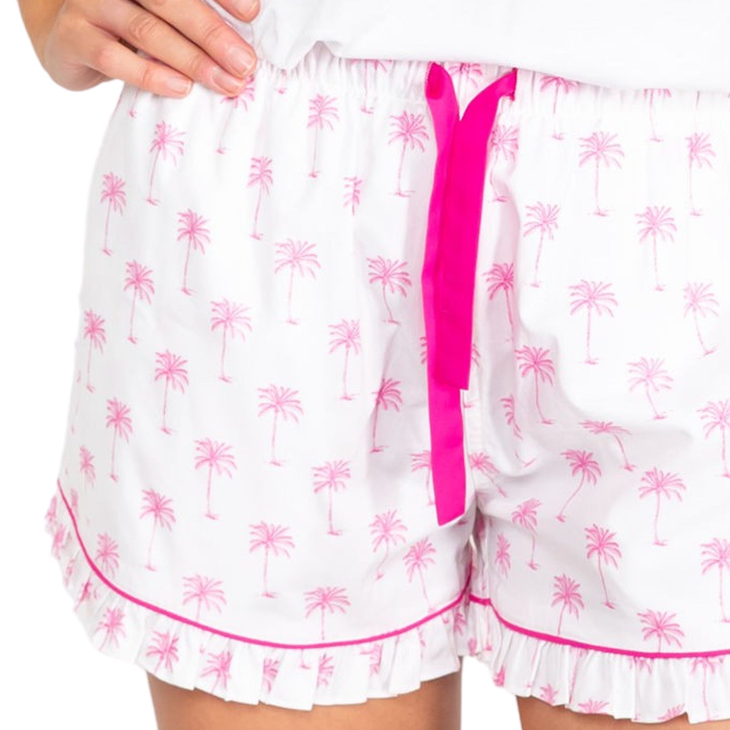 Women's Pink Palm Tree Boxer Shorts
